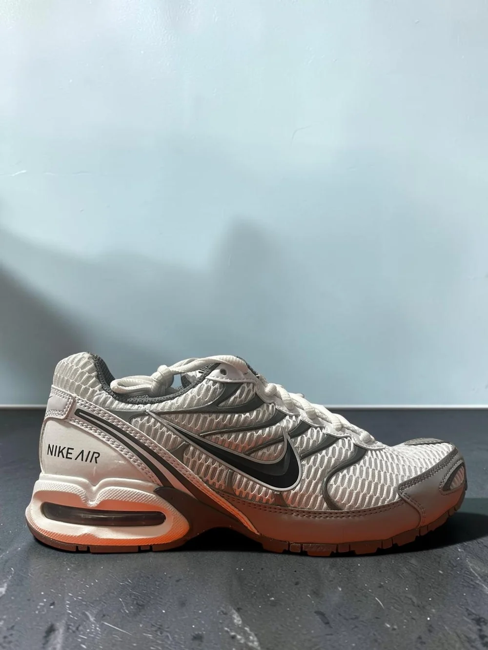 Nike Women's White and Gray Air Running Shoe with Black Swoosh